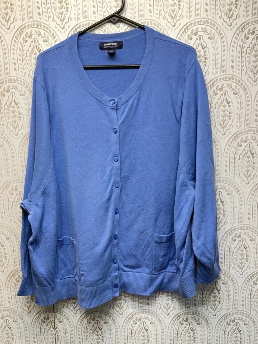 Lands' End Periwinkle Button-Front Cardigan